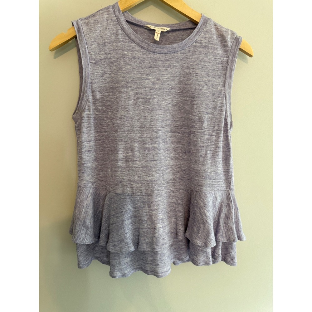 Rebecca Taylor Ruffle Hem Tank‎ Top Sleeveless Casual Blouse XS